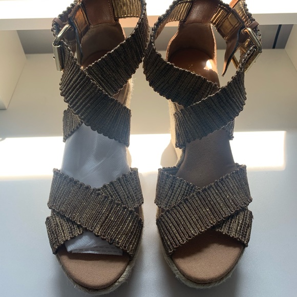 Nine West Open Toe Wedge Heels - Picture 2 of 9